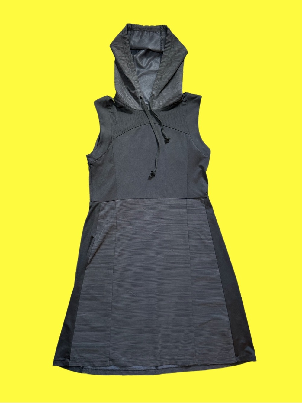 Sleeveless Hooded Black Active Dress